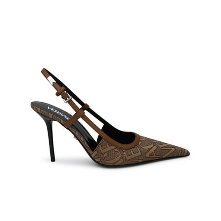 

VERSACE Woman Slinback In Misto Cotone Marrone
