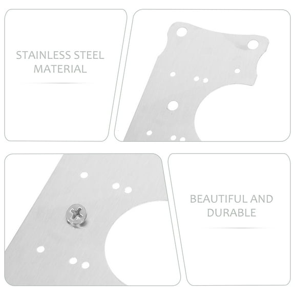 HAKIDZEL 10Pcs Round Edges Kitchen Door Hinge Repair Plate 3.54X1.97X0.20in