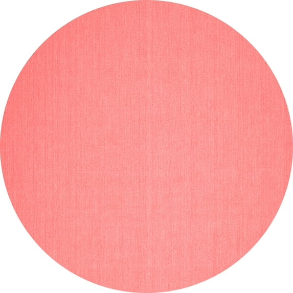Ahgly Company Indoor Round Solid Red Modern Area Rugs, 8' Round