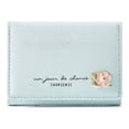 thumbnail image 2 of Sonducket Cartera de 3 pliegues para mujer, monedero de cuero, monedero de Color sólido, bonito bolso para tarjetas, bolsillo, soporte para Carteras Azul, 2 of 6