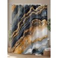 thumbnail image 4 of Marble Black Golden Shower Curtain Set, Waterproof Shower Curtains for Bathroom, Aesthetics Modern Abstract Ink Painted Washable Fabric Cloth Bath Curtain for Bathtub with Hooks 72x78 Inches, 4 of 6