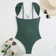 thumbnail image 3 of Gibobby Traje de baño completo mujer Traje de baño sólido hasta vendaje traje de baño ropa de playa Pad mujeres Push Bikini trajes de baño de una pieza(Verde,G), 3 of 4