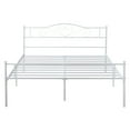 thumbnail image 2 of VECELO Full Size Metal Platform Bed Frame with Headboard and Footboard, Heavy Duty Mattress Foundation with Steel Slats Support, No Box Spring Needed, White, 2 of 6