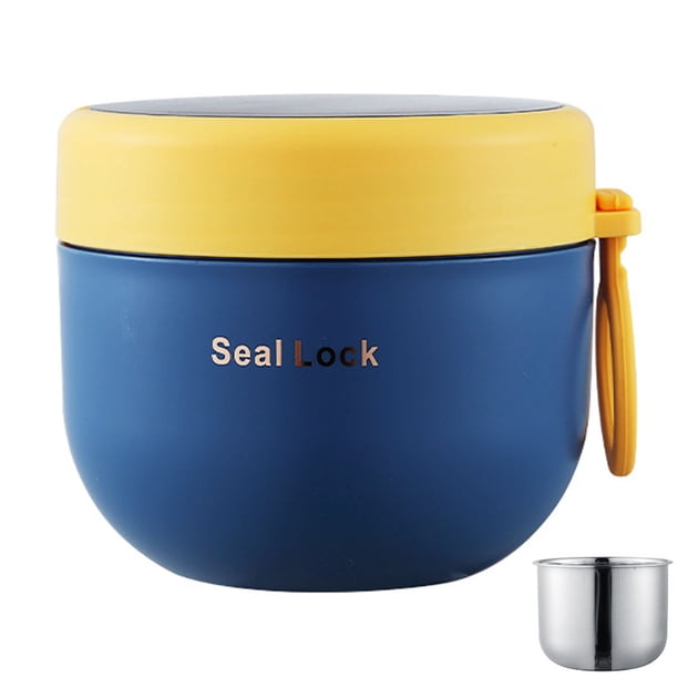 Vaso para sopa de 600 ml, a prueba de fugas, de acero inoxidable, con doble pared y aislamiento al vacío, para uso escolar.