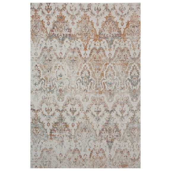 Ox Bay Blake 5'3" x 7'10" Beige/Tan Ikat Durable Performance Indoor/Outdoor Area Rug