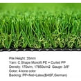 thumbnail image 2 of GATCOOL Artificial Grass,1.38" Pile Height Custom Sizes 8' x30‘ Realistic Synthetic Grass, Drainage Holes Indoor Outdoor Pet Faux Rug Carpet for Garden Backyard Patio Balcony 8FTx30FT (240sq ft), 2 of 5