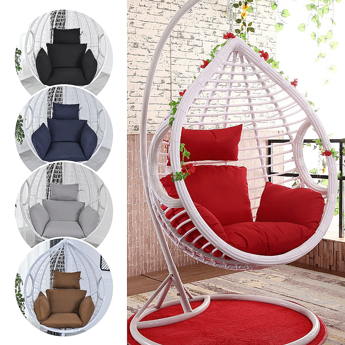 Hammock Chair Cushions with Pillow,Hanging Cushioned Swing