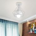 thumbnail image 2 of Elegant Rustic Design Semi Flush Mount Ceiling Light, Wire Cage Metal Industrial Ceiling Lamp for Hallway, Hotel, 2 of 5