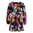 thumbnail image 4 of Gvmfive Womens Wrap V Neck Lantern Long Sleeve Mini Dress with Belt, 4 of 6