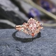 thumbnail image 3 of Gothic Pink Sapphire Engagement Ring Set – Spider & Bat Wing Wedding Rings for Women in 14K Rose Gold Vermeil | Opal & Garnet Cluster Design, 3 of 3