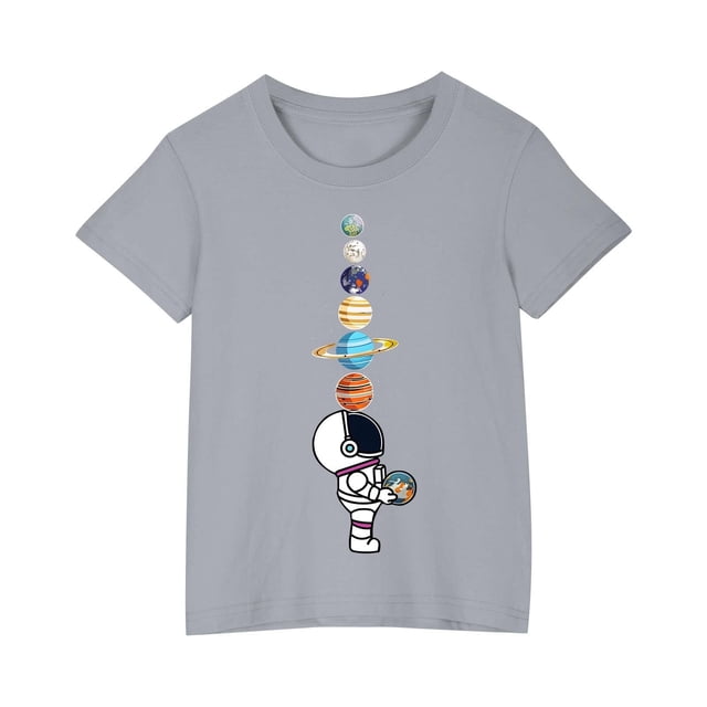Cadeaux pour Fillettes, T-Shirt en Coton pour Garçons et Filles, Col Rond Imprimé, Manches Courtes, Robe à Manches Courtes, Cadeaux pour Fillettes