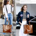 thumbnail image 2 of JUYGO Women Shoulder Bags Fashion Women Handbags Oil Wax Leather Large Capacity Tote Bag Casual Pu Leather Women Messenger Bags Female, 2 of 6