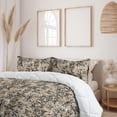thumbnail image 2 of Ambesonne Boho Down Alternative Quilt Comforter, Ethnic Style Branches Folk Art, Full, Ecru Dark Brown Sepia, 2 of 5