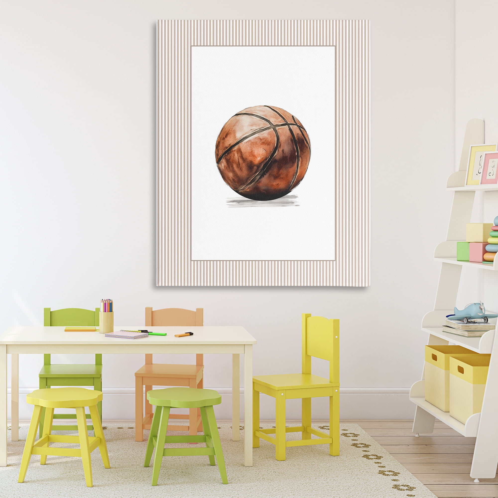 Stupell Industries Vintage Sports Basketball Canvas Wall Art, design by Christine Simpson Art