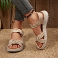 thumbnail image 3 of Dakaela Women's Walking Sport Sandals Lightweight Open Toe Strappy Hiking Camping Summer Shoes with Adjustable Straps and Arch Support Khaki 8.5, 3 of 6