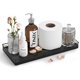 thumbnail image 1 of Bandeja para tanque de baño, madera de roble, con cesta de almacenamiento de 13 pulgadas, 1 of 7