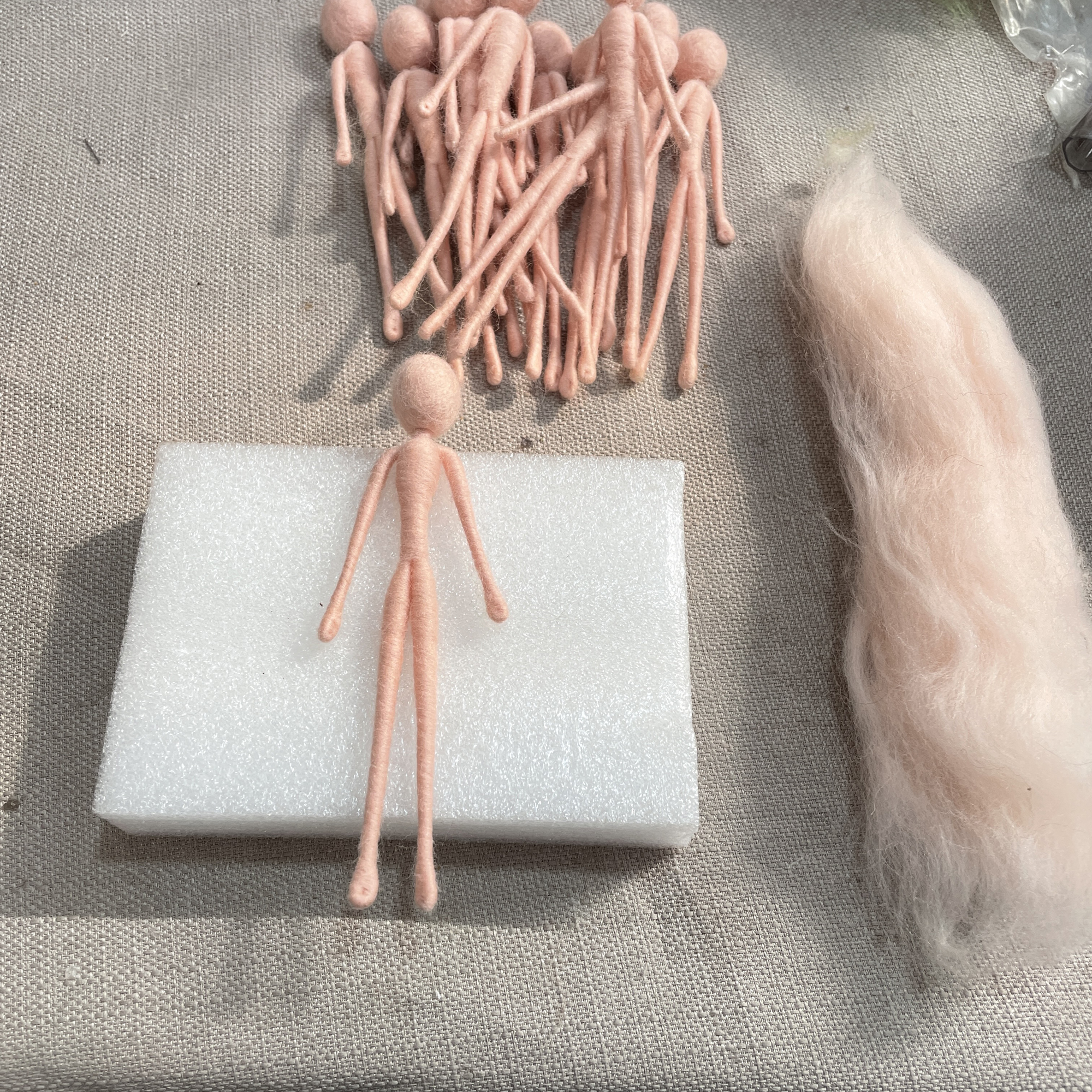 4 inch Size Pre-made Felted Body for Needle Felting Kit Project Fairies, Mummies, Gnomes, Aliens