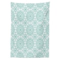 thumbnail image 3 of Ambesonne Mandala Tablecloth Rectangular Table Cover, Oriental Swirls, 52"x70", Aqua and White, 3 of 4