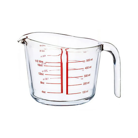 

Tempered Glass Measuring Cup With Handle Grip For Liquid Ml And Oz Measurements
