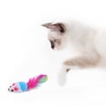 thumbnail image 2 of Juguete para gato, ratón, felpa, pluma sintética, divertido, lindo, gatito, ratón, juguete para masticar gato, 2 of 8