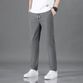 thumbnail image 1 of Pantalones negros con forro polar para hombre, otoño e invierno, estilo coreano, tallas grandes, ajustados, rectos, casuales, 1 of 5