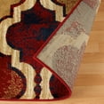 thumbnail image 5 of 8' Red Blue Quatrefoil Power Loom Distressed Stain Resistant Runner Rug, 5 of 7