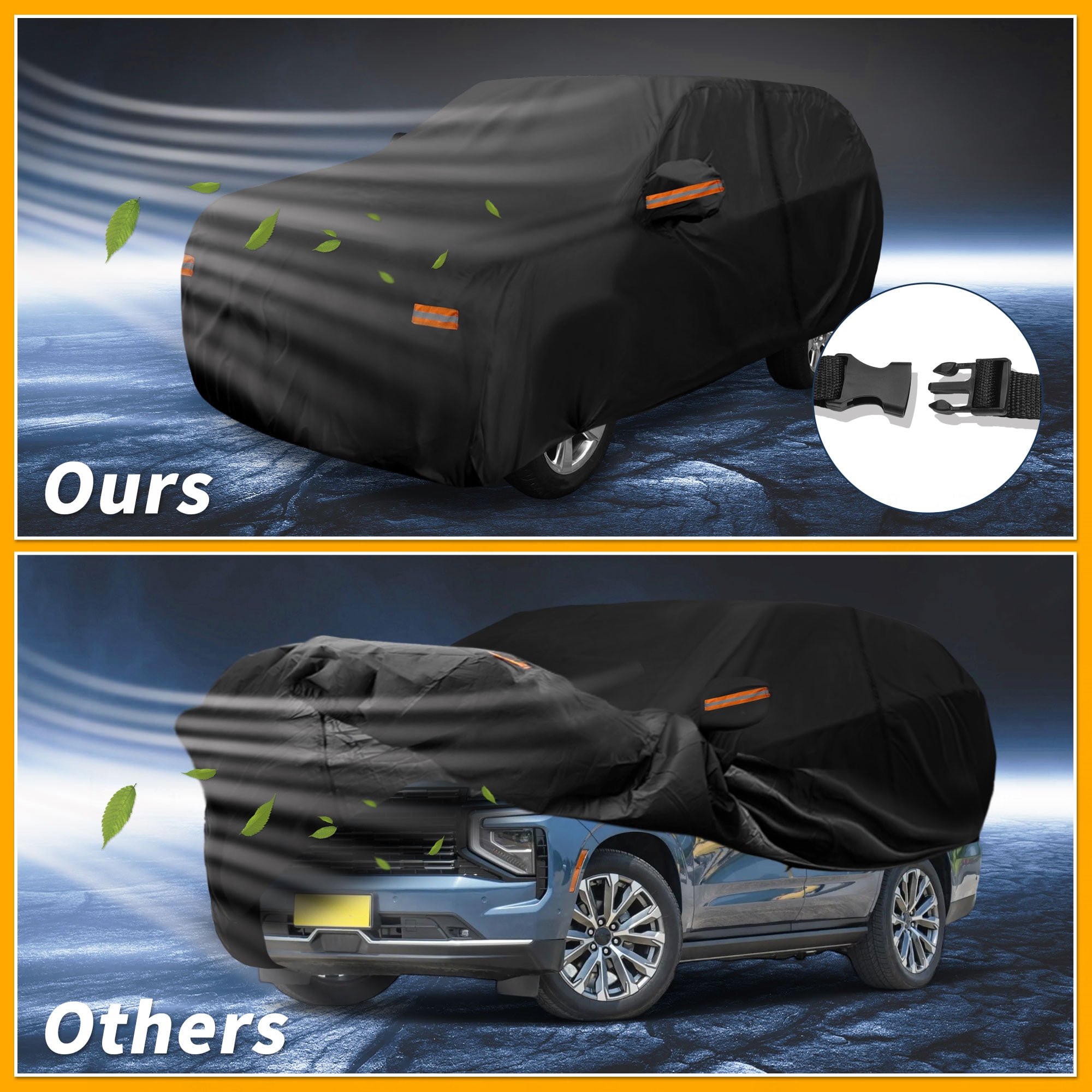 Unique Bargains Durable Waterproof Car Cover Black ["for Chevrolet Tahoe"]