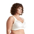 thumbnail image 2 of Curve Muse Women's Plus Size Minimizer Lace Full Coverage Unlined Wireless Bra-2Pack-Navy,White-48DD, 2 of 6