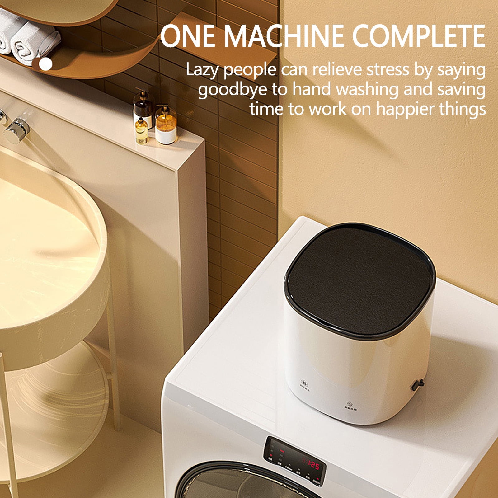 Qholemyo Small Household Portable Underwear Washing Machine - Mini Fully Automatic Portable Washer, Travel-friendly Tool For Washing Socks & Crayfish