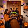 thumbnail image 4 of Halloween Wooden Door Wreath Sign, Happy Halloween Witch Feet Wall Decor with Black Cat & Spider for Front Door, Porch & Farmhouse Display, 4 of 8