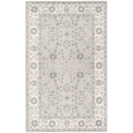 SAFAVIEH Restoration Vintage Eliot Floral Bordered Area Rug, Ivory/Silver, 3' x 5'