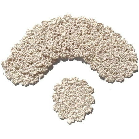 

Cup Mat Cotton Coaster 10 pcs Crochet Cotton Lace Coasters Doilies 4 inch Coasters for Drinks Home Decoration