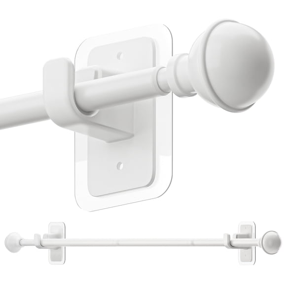 Barra de cortina ENJOYBASICS sin taladrar, de 70 a 120 cm, apta para inquilinos, color blanco