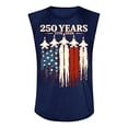 thumbnail image 3 of GrmtClth 250 Anniversary Usa Tank Top Summer American Flag Print Shirts Classic Sleeveless T-Shirts Dressy Round Neck Blouse Dark Blue M, 3 of 3