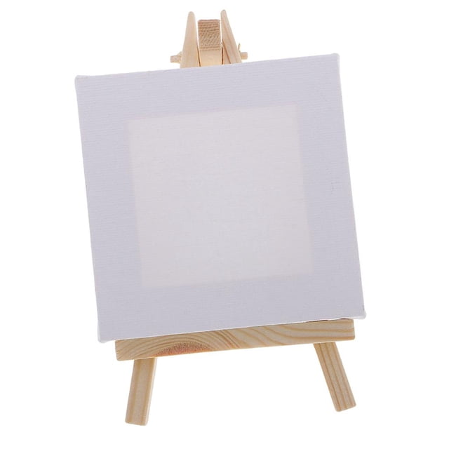 Mini Estirado en de 3x3 "con Conjunto de Caballete para Pintura a Óleo Acrílica Macarena Mini caballete con lienzo