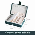 thumbnail image 1 of New Arrival Korean Style Dark Green Hanging Jewelry Organizer - Premium Leather Multi-Functional Storage Box for Earrings, Rings & Accessories, Customizable Design with Button Closure, Ideal for, 1 of 6