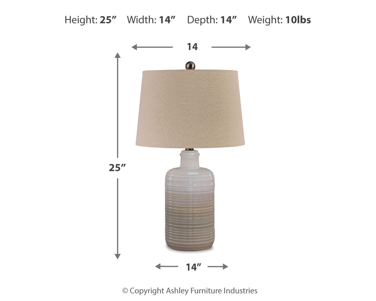 Signature Design by Ashley Casual Marnina Table Lamp (Set of 2)  Taupe