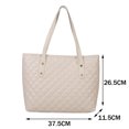 thumbnail image 4 of Rhombic Lattice Ladies Tote Bags Bolso de hombro de gran capacidad para el trabajo (blanco) Sywqhk Para Estrenar, 4 of 8
