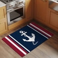 thumbnail image 2 of 2x3 Ft Entryway Area Rug, Navy Blue Red Stripe Kitchen Rug Runner Washable Floor Mat, Coastal Nautical Anchor Farmhouse Non Slip Indoor Door Mat Throw Carpet for Bathroom Living Room Bedroom, 2 of 8