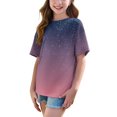thumbnail image 5 of THDHVS Girls Summer T-Shirts,Summer Casual Tops for Kids,Girls Short Sleeve T Shirts Kids Summer Oversized Tops Casual Crewneck Basic Tees Purple 8-9 Years, 5 of 6