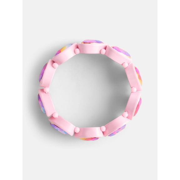 Wonder Nation Girls 1 Piece Stone Stretch Bracelet, Pink