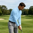 thumbnail image 7 of GrmtClth Men's Rollable Cuff Lapel Collar Golf Polo Shirts, Three Button Placket Relaxed Fit Lightweight Daily Basic Athletic Tops Sky Blue 3XL, 7 of 7