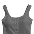 thumbnail image 4 of ZGRBOU Womens Built in Bra Tank Tops Cotton Sleeveless Button Henley Shirts Summer Casual Round Neck Slim Fit Basic Crop Cami, 4 of 4
