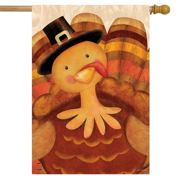 Briarwood Lane Thanksgiving Turkey House Flag