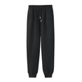 thumbnail image 4 of safuny Women's Jogger Sweatpants Sports Running Pants Girls High Waist Drawstring Trendy Trousers Casual Comfy Daily Solid Color Holiday Teen Black XXL, 4 of 6