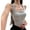 Gray, variant on Women Halters Tops Rhinestones Chain Hollow Back Camisole Crop Tops Summers Going Out Camisole Sleeveless Tees Shirts