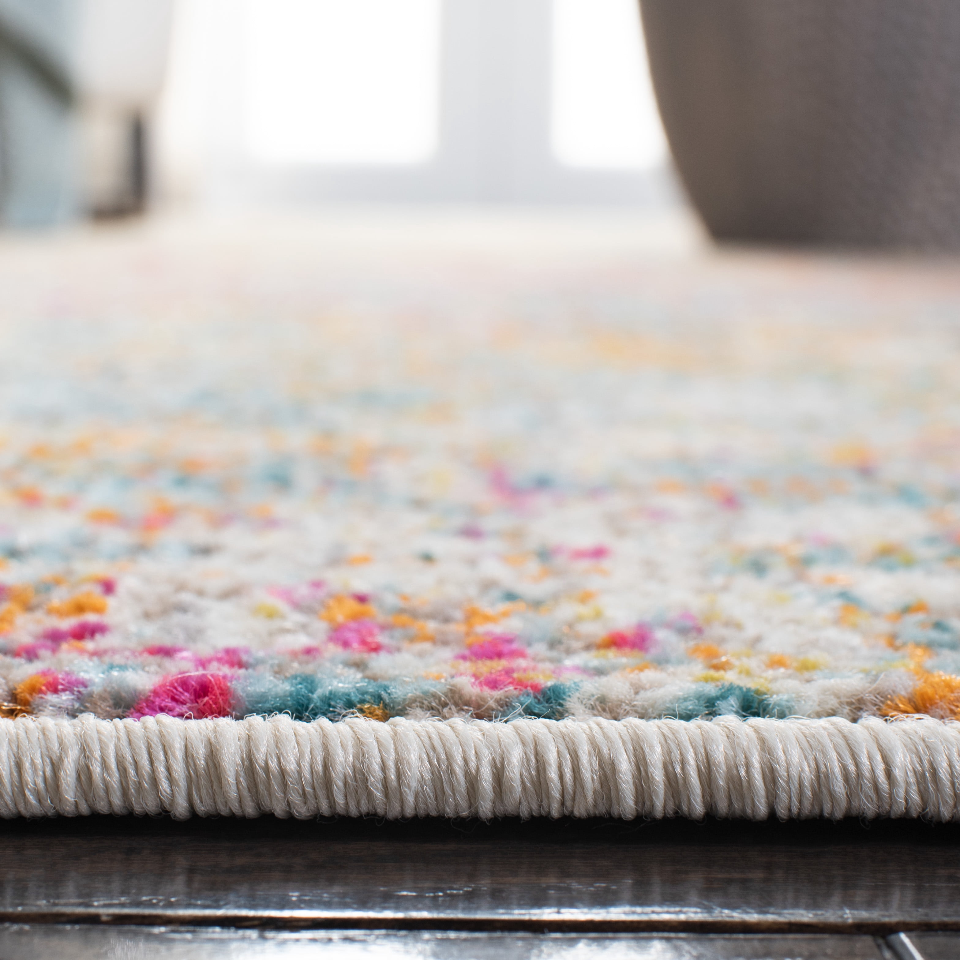 SAFAVIEH Madison Kebo Abstract Area Rug, Grey/Turquoise, 10' x 14' - X-Large - Modern Design, Grey & Turquoise, Ideal for Living Room, Bedroom, Dining Space