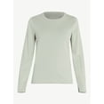 thumbnail image 2 of Free Assembly Women's Crewneck T-Shirt with Long Sleeves, Sizes XS-XXXL, 2 of 5