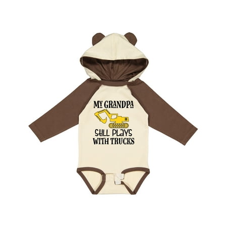 

Inktastic Construction Grandpa Still Plays with Trucks Gift Baby Boy Long Sleeve Bodysuit