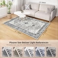 thumbnail image 2 of Boho Vintage Round Rug ft- Faux Wool Dreely Washable Area Rug Small Distressed Throw Rugs Floor Carpet for Door Mat Entryway Bedrooms Laundry (Round - ; Diameter Border ), 2 of 7